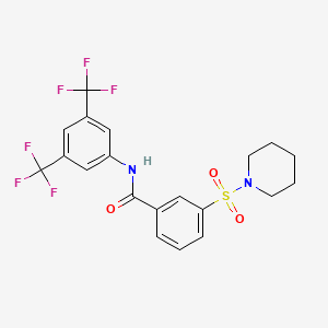 N-[3,5-bis(trifluoromethyl)phenyl]-3-(1-piperidinylsulfonyl)benzamide