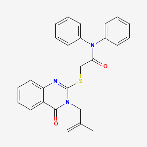 molecular formula C26H23N3O2S B3500199 2-{[3-(2-methyl-2-propen-1-yl)-4-oxo-3,4-dihydro-2-quinazolinyl]thio}-N,N-diphenylacetamide 