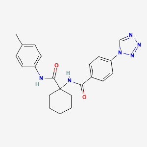 molecular formula C22H24N6O2 B3500252 N-(1-{[(4-methylphenyl)amino]carbonyl}cyclohexyl)-4-(1H-tetrazol-1-yl)benzamide 