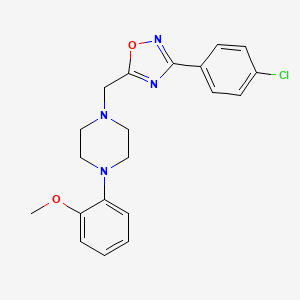 molecular formula C20H21ClN4O2 B3500260 1-{[3-(4-chlorophenyl)-1,2,4-oxadiazol-5-yl]methyl}-4-(2-methoxyphenyl)piperazine 