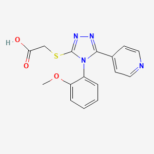 molecular formula C16H14N4O3S B3500263 {[4-(2-methoxyphenyl)-5-pyridin-4-yl-4H-1,2,4-triazol-3-yl]thio}acetic acid 