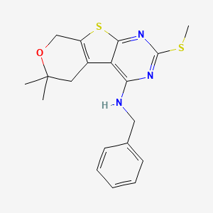 N-benzyl-6,6-dimethyl-2-(methylthio)-5,8-dihydro-6H-pyrano[4',3':4,5]thieno[2,3-d]pyrimidin-4-amine