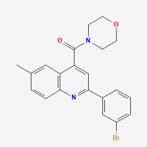 molecular formula C21H19BrN2O2 B3500291 2-(3-bromophenyl)-6-methyl-4-(4-morpholinylcarbonyl)quinoline 