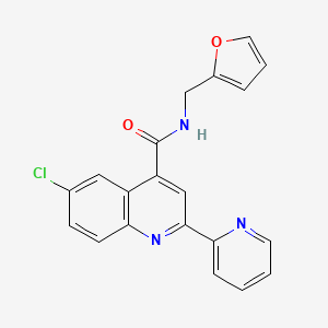 molecular formula C20H14ClN3O2 B3500295 6-chloro-N-(2-furylmethyl)-2-(2-pyridinyl)-4-quinolinecarboxamide 