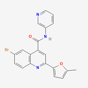 molecular formula C20H14BrN3O2 B3500297 6-bromo-2-(5-methyl-2-furyl)-N-3-pyridinyl-4-quinolinecarboxamide 