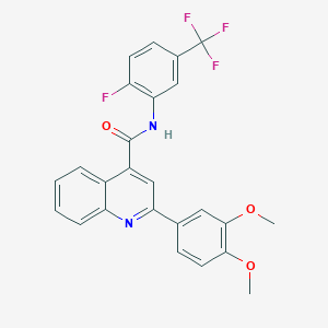 molecular formula C25H18F4N2O3 B3500309 2-(3,4-dimethoxyphenyl)-N-[2-fluoro-5-(trifluoromethyl)phenyl]-4-quinolinecarboxamide 