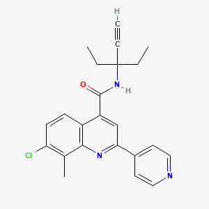 7-chloro-N-(1,1-diethyl-2-propyn-1-yl)-8-methyl-2-(4-pyridinyl)-4-quinolinecarboxamide