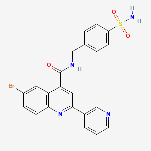 molecular formula C22H17BrN4O3S B3500319 N-[4-(aminosulfonyl)benzyl]-6-bromo-2-(3-pyridinyl)-4-quinolinecarboxamide 