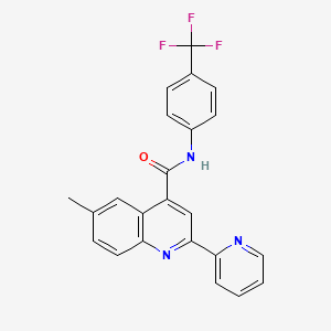 molecular formula C23H16F3N3O B3500335 6-methyl-2-(2-pyridinyl)-N-[4-(trifluoromethyl)phenyl]-4-quinolinecarboxamide 