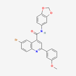 N-1,3-benzodioxol-5-yl-6-bromo-2-(3-methoxyphenyl)-4-quinolinecarboxamide