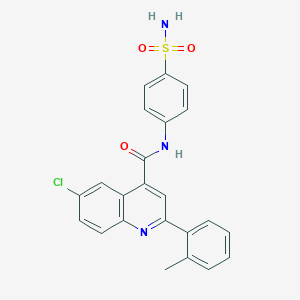 molecular formula C23H18ClN3O3S B3500345 N-[4-(aminosulfonyl)phenyl]-6-chloro-2-(2-methylphenyl)-4-quinolinecarboxamide 