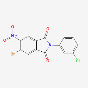 molecular formula C14H6BrClN2O4 B3500357 5-bromo-2-(3-chlorophenyl)-6-nitro-1H-isoindole-1,3(2H)-dione 