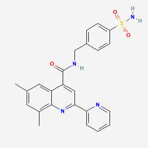 molecular formula C24H22N4O3S B3500365 N-[4-(aminosulfonyl)benzyl]-6,8-dimethyl-2-(2-pyridinyl)-4-quinolinecarboxamide 