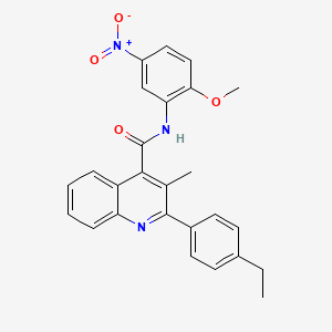 2-(4-ethylphenyl)-N-(2-methoxy-5-nitrophenyl)-3-methyl-4-quinolinecarboxamide