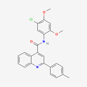 molecular formula C25H21ClN2O3 B3500379 N-(5-chloro-2,4-dimethoxyphenyl)-2-(4-methylphenyl)-4-quinolinecarboxamide 