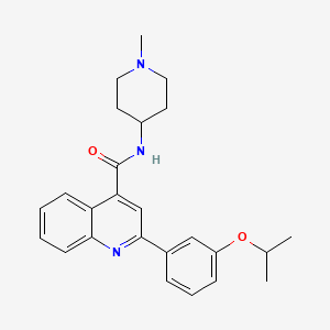 molecular formula C25H29N3O2 B3500402 2-(3-isopropoxyphenyl)-N-(1-methyl-4-piperidinyl)-4-quinolinecarboxamide 