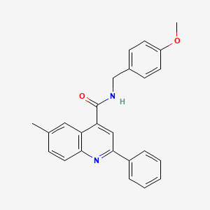 N-(4-methoxybenzyl)-6-methyl-2-phenyl-4-quinolinecarboxamide