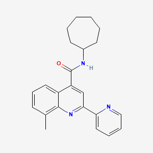 molecular formula C23H25N3O B3500410 N-cycloheptyl-8-methyl-2-(2-pyridinyl)-4-quinolinecarboxamide 