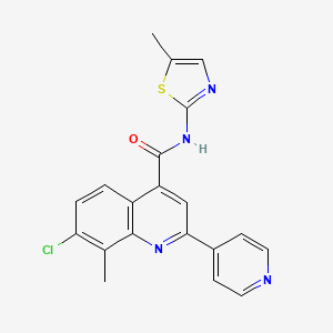 7-chloro-8-methyl-N-(5-methyl-1,3-thiazol-2-yl)-2-(4-pyridinyl)-4-quinolinecarboxamide