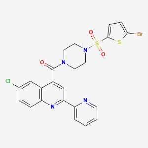 4-({4-[(5-bromo-2-thienyl)sulfonyl]-1-piperazinyl}carbonyl)-6-chloro-2-(2-pyridinyl)quinoline