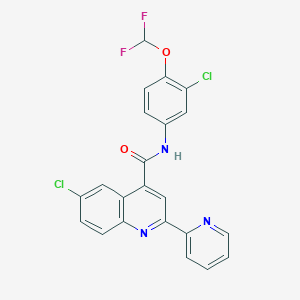 6-chloro-N-[3-chloro-4-(difluoromethoxy)phenyl]-2-(2-pyridinyl)-4-quinolinecarboxamide