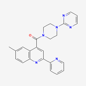 molecular formula C24H22N6O B3500450 6-methyl-2-(2-pyridinyl)-4-{[4-(2-pyrimidinyl)-1-piperazinyl]carbonyl}quinoline 