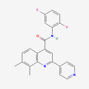 N-(2,5-difluorophenyl)-7,8-dimethyl-2-(4-pyridinyl)-4-quinolinecarboxamide