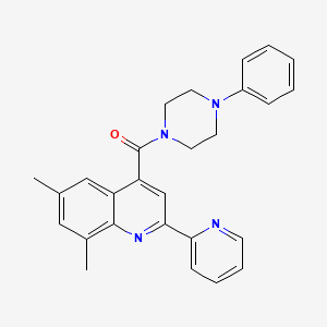 molecular formula C27H26N4O B3500488 6,8-dimethyl-4-[(4-phenyl-1-piperazinyl)carbonyl]-2-(2-pyridinyl)quinoline 