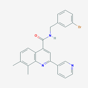 molecular formula C24H20BrN3O B3500502 N-(3-bromobenzyl)-7,8-dimethyl-2-(3-pyridinyl)-4-quinolinecarboxamide 