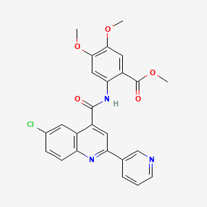 molecular formula C25H20ClN3O5 B3500504 methyl 2-({[6-chloro-2-(3-pyridinyl)-4-quinolinyl]carbonyl}amino)-4,5-dimethoxybenzoate 