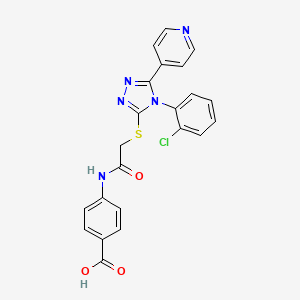 molecular formula C22H16ClN5O3S B3500514 4-[({[4-(2-chlorophenyl)-5-(4-pyridinyl)-4H-1,2,4-triazol-3-yl]thio}acetyl)amino]benzoic acid 