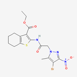 ethyl 2-{[(4-bromo-5-methyl-3-nitro-1H-pyrazol-1-yl)acetyl]amino}-4,5,6,7-tetrahydro-1-benzothiophene-3-carboxylate