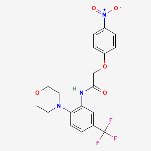 molecular formula C19H18F3N3O5 B3500547 N-[2-(4-morpholinyl)-5-(trifluoromethyl)phenyl]-2-(4-nitrophenoxy)acetamide 