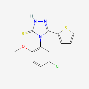 4-(5-chloro-2-methoxyphenyl)-5-(2-thienyl)-4H-1,2,4-triazole-3-thiol