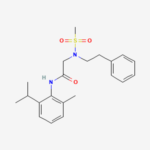 molecular formula C21H28N2O3S B3500587 N~1~-(2-isopropyl-6-methylphenyl)-N~2~-(methylsulfonyl)-N~2~-(2-phenylethyl)glycinamide 