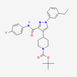 tert-butyl 4-(1-(3-ethylphenyl)-3-{[(4-fluorophenyl)amino]carbonyl}-1H-pyrazol-4-yl)-1-piperidinecarboxylate