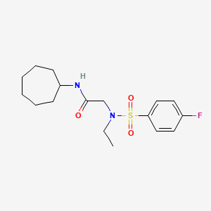 molecular formula C17H25FN2O3S B3500605 N~1~-cycloheptyl-N~2~-ethyl-N~2~-[(4-fluorophenyl)sulfonyl]glycinamide 