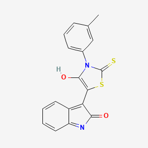 molecular formula C18H12N2O2S2 B3500609 3-[3-(3-methylphenyl)-4-oxo-2-thioxo-1,3-thiazolidin-5-ylidene]-1,3-dihydro-2H-indol-2-one 