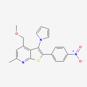 molecular formula C20H17N3O3S B3500616 4-(methoxymethyl)-6-methyl-2-(4-nitrophenyl)-3-(1H-pyrrol-1-yl)thieno[2,3-b]pyridine 