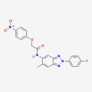 N-[2-(4-fluorophenyl)-6-methyl-2H-1,2,3-benzotriazol-5-yl]-2-(4-nitrophenoxy)acetamide