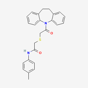 2-{[2-(10,11-dihydro-5H-dibenzo[b,f]azepin-5-yl)-2-oxoethyl]thio}-N-(4-methylphenyl)acetamide