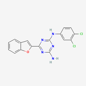 6-(1-benzofuran-2-yl)-N-(3,4-dichlorophenyl)-1,3,5-triazine-2,4-diamine