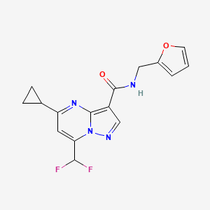 molecular formula C16H14F2N4O2 B3500651 5-cyclopropyl-7-(difluoromethyl)-N-(2-furylmethyl)pyrazolo[1,5-a]pyrimidine-3-carboxamide 