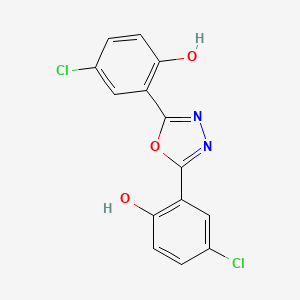 molecular formula C14H8Cl2N2O3 B3500655 2,2'-(1,3,4-oxadiazole-2,5-diyl)bis(4-chlorophenol) 