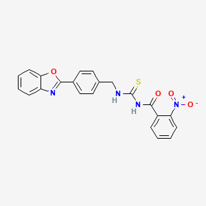 molecular formula C22H16N4O4S B3500664 N-({[4-(1,3-benzoxazol-2-yl)benzyl]amino}carbonothioyl)-2-nitrobenzamide 