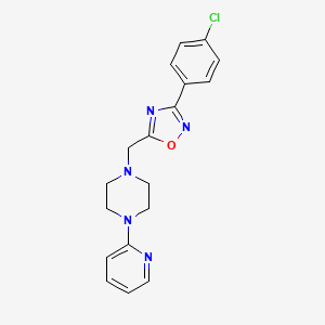 molecular formula C18H18ClN5O B3500670 1-{[3-(4-chlorophenyl)-1,2,4-oxadiazol-5-yl]methyl}-4-(2-pyridinyl)piperazine 