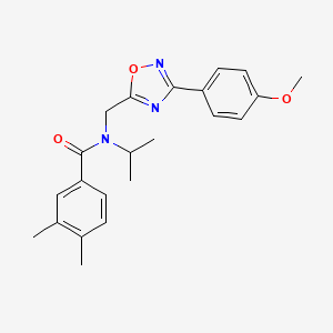 molecular formula C22H25N3O3 B3500685 N-isopropyl-N-{[3-(4-methoxyphenyl)-1,2,4-oxadiazol-5-yl]methyl}-3,4-dimethylbenzamide 