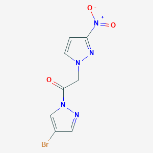 molecular formula C8H6BrN5O3 B3500692 1-[2-(4-bromo-1H-pyrazol-1-yl)-2-oxoethyl]-3-nitro-1H-pyrazole 