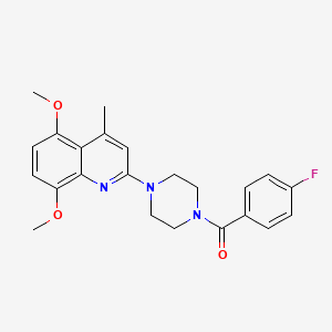 molecular formula C23H24FN3O3 B3500703 2-[4-(4-fluorobenzoyl)-1-piperazinyl]-5,8-dimethoxy-4-methylquinoline 