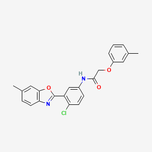 molecular formula C23H19ClN2O3 B3500707 N-[4-chloro-3-(6-methyl-1,3-benzoxazol-2-yl)phenyl]-2-(3-methylphenoxy)acetamide 